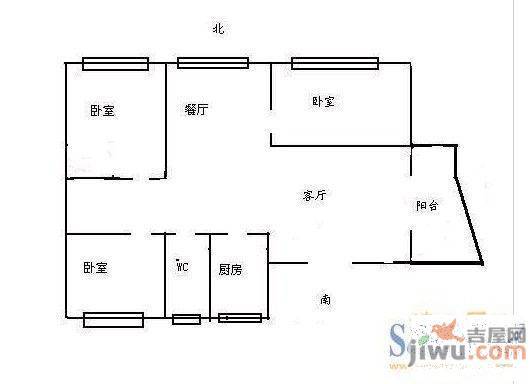 雅馨苑2室2厅1卫户型图