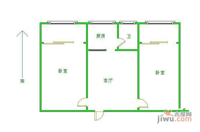 雅馨苑2室2厅1卫户型图