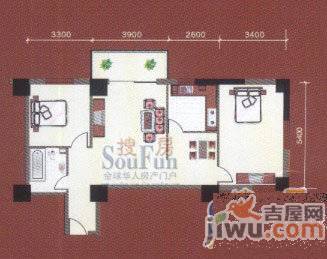 宝丰公馆2室2厅1卫102.4㎡户型图