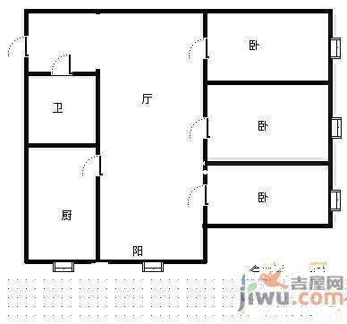 园丁小区2室1厅1卫85㎡户型图