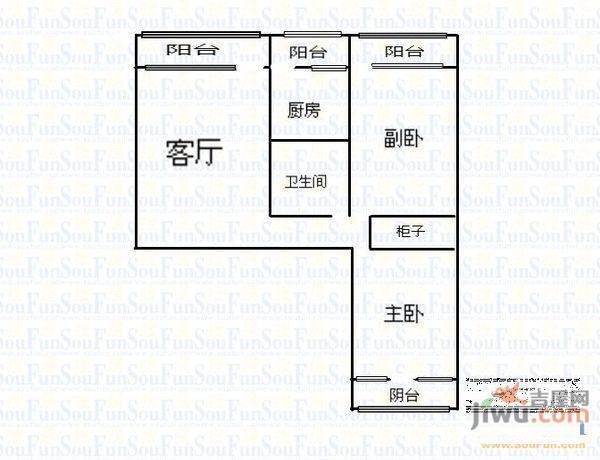 金利花园3室2厅1卫104㎡户型图