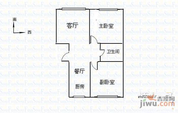 金利花园3室2厅1卫104㎡户型图