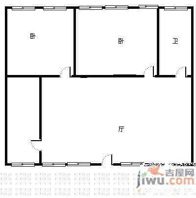 兰新太平洋2室2厅1卫90㎡户型图