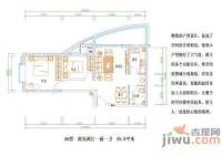 飞天世纪新城2室2厅1卫85.8㎡户型图