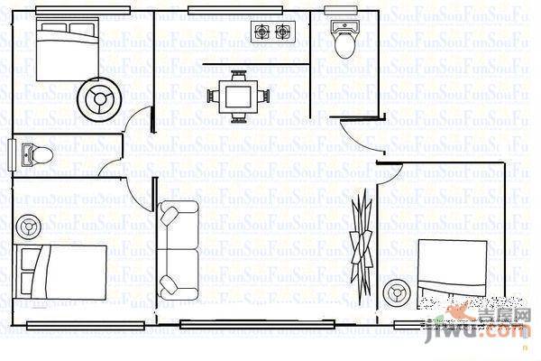 临洮安兴家园3室2厅2卫户型图