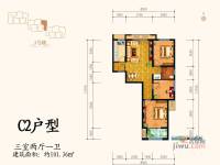 西溪诚园3室2厅1卫101.4㎡户型图