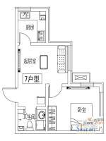 锦程公馆1室1厅1卫47.4㎡户型图