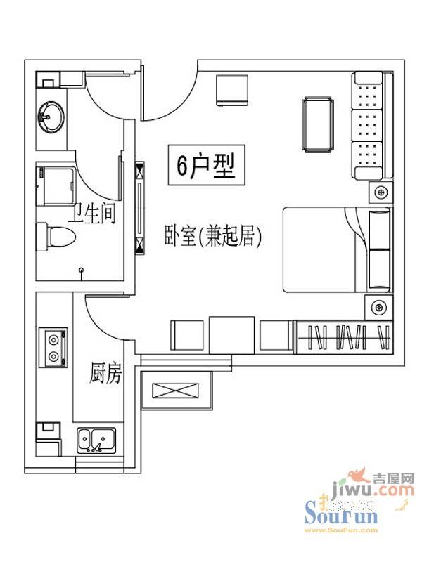 锦程公馆1室0厅0卫49.5㎡户型图