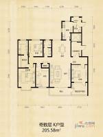 维多利亚时代4室2厅2卫205.6㎡户型图