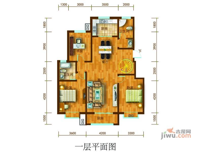 水印莱茵5室3厅3卫213㎡户型图