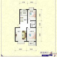 芝兰明仕二期2室2厅1卫97.3㎡户型图