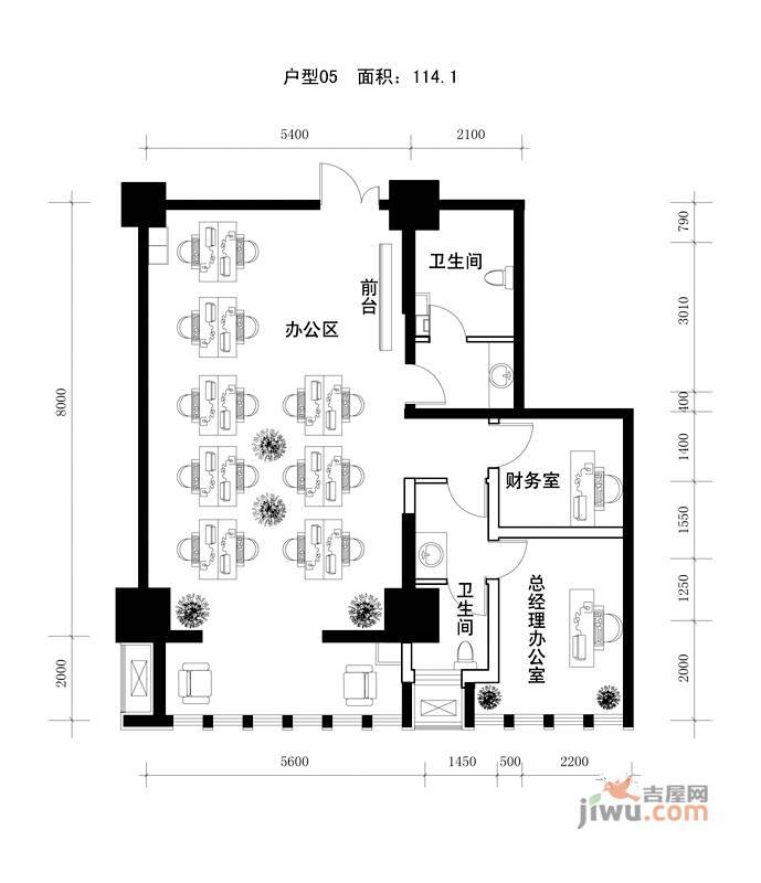 中天世都1室1厅1卫68.5㎡户型图