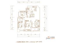 东胜紫御府3室2厅2卫115.6㎡户型图