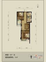 主语城2室1厅1卫70㎡户型图