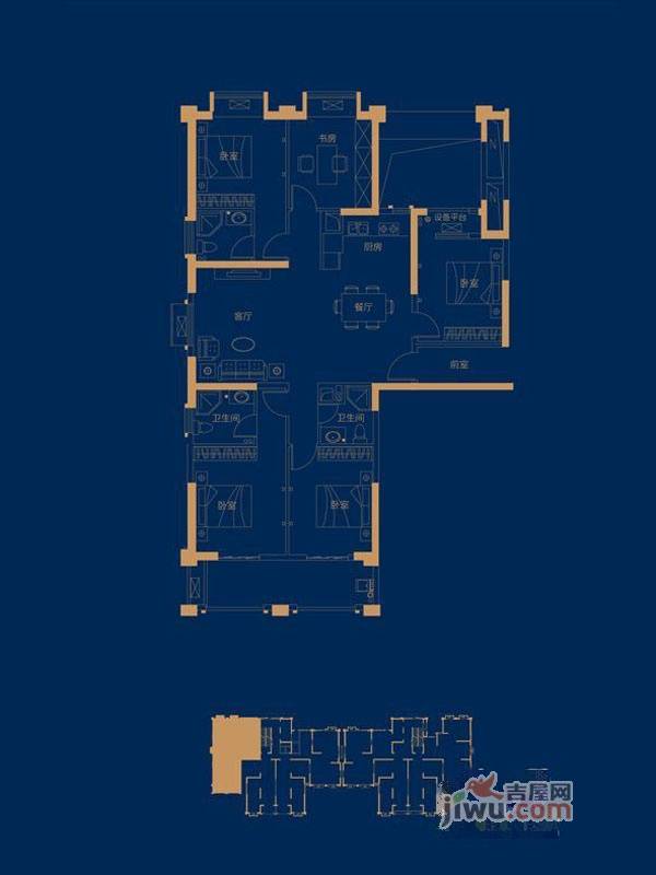 晋江世茂御龙湾5室2厅3卫户型图