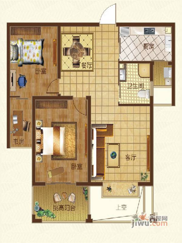 玲珑湾3室2厅2卫133.4㎡户型图