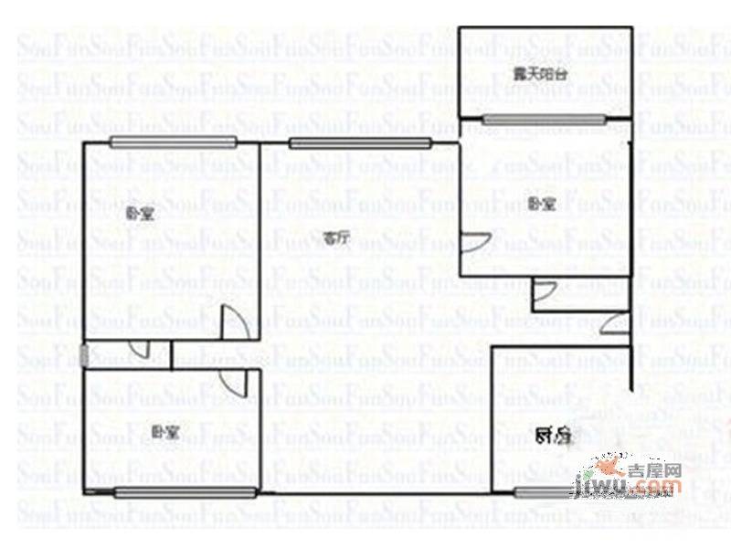 绿地山鼎庄园3室2厅1卫户型图