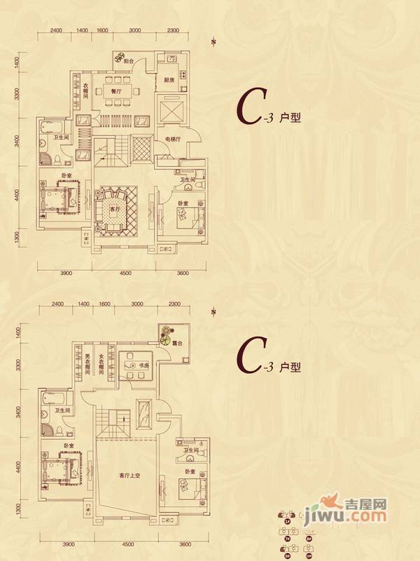 复地东山国际洋房5室3厅1卫262㎡户型图