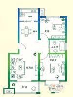 万豪绿城2室2厅1卫86㎡户型图