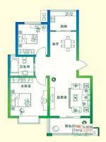 万豪绿城2室2厅1卫88㎡户型图