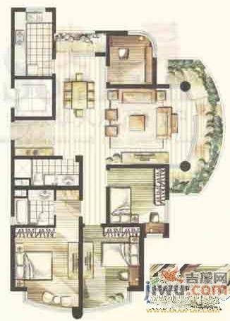 绿城皇冠花园3室2厅2卫户型图