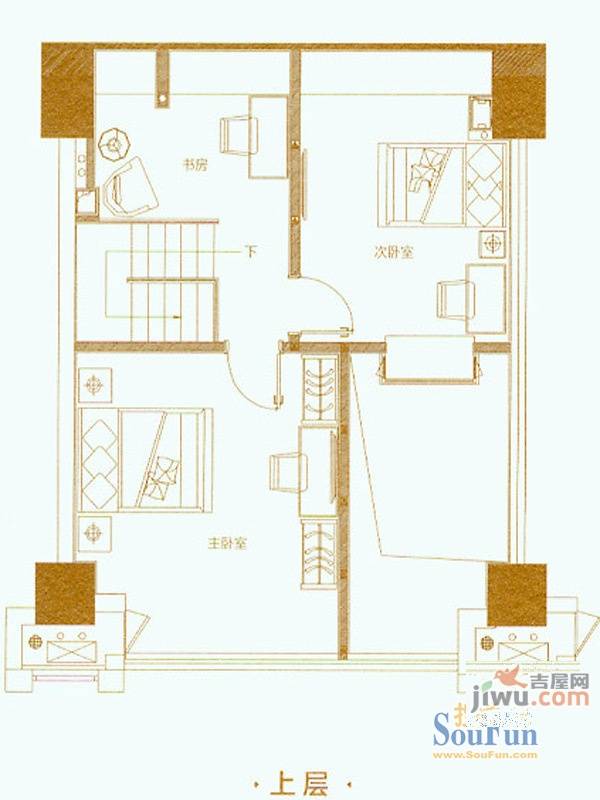 雅戈尔紫玉花园3室2厅1卫70㎡户型图