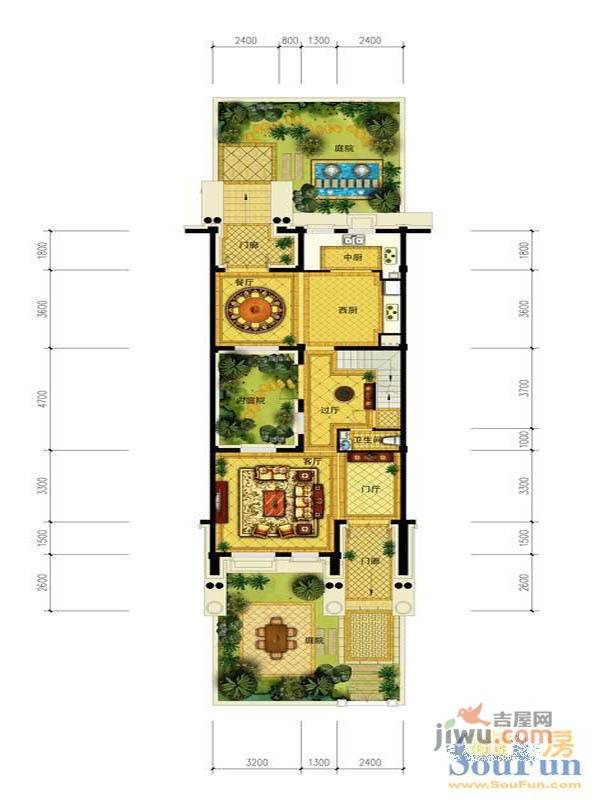 世茂大目湾4室2厅3卫220.5㎡户型图