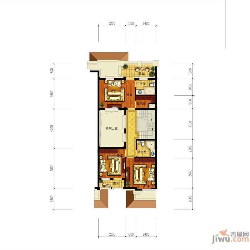 世茂大目湾4室2厅3卫220.5㎡户型图