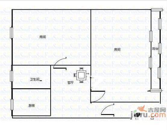 紫金名座2室1厅1卫户型图