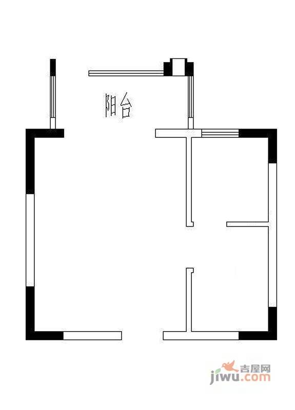 鸣元名居1室1厅1卫43㎡户型图