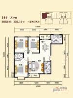 时丰中央公园原山3室2厅2卫132.2㎡户型图