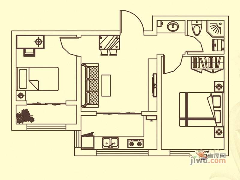 锦绣华城2室1厅1卫72㎡户型图