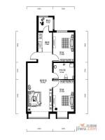 恒祥中山2室1厅2卫64.6㎡户型图