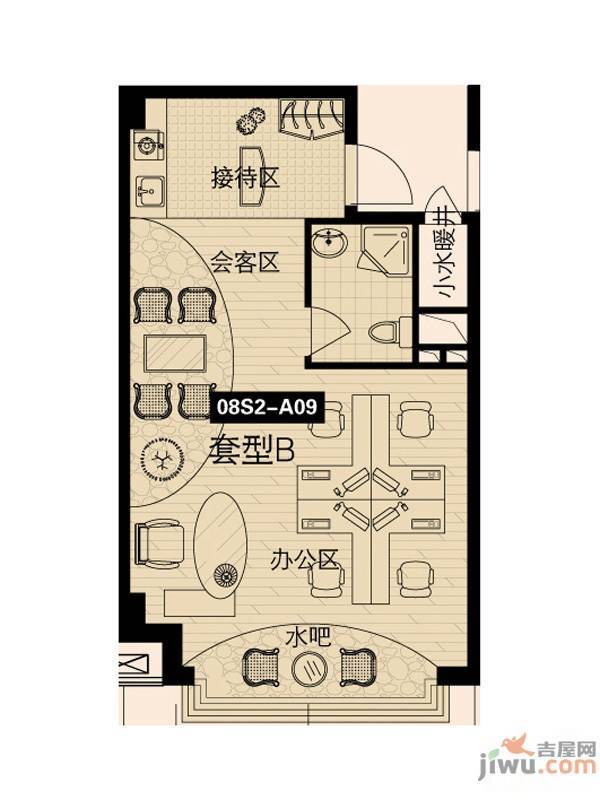 南极国际维也纳花0室1厅1卫46.1㎡户型图