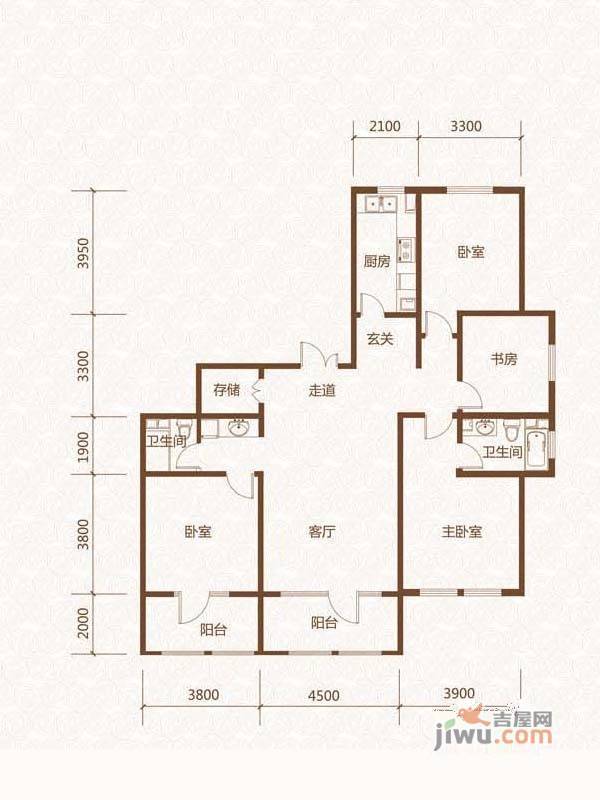 群力玫瑰湾4室2厅2卫175.3㎡户型图