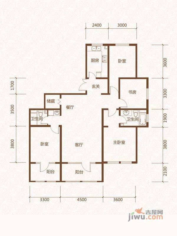 群力玫瑰湾4室2厅2卫175.3㎡户型图