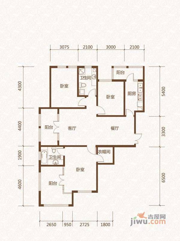 群力玫瑰湾4室2厅2卫184.7㎡户型图