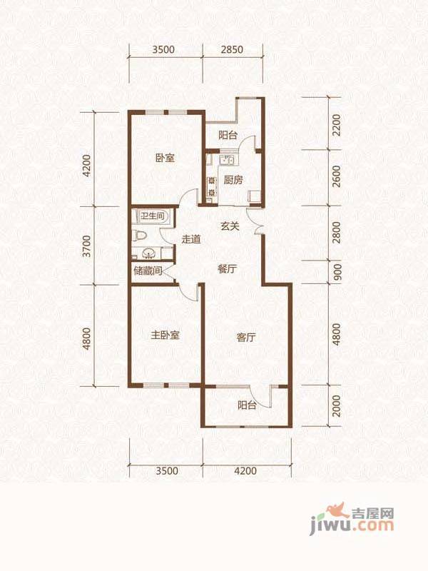 群力玫瑰湾3室2厅2卫151.8㎡户型图