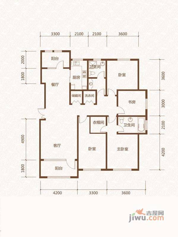 群力玫瑰湾4室2厅2卫200.7㎡户型图