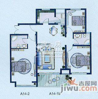 威尼斯水城三期3室2厅2卫122.8㎡户型图