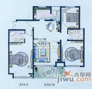 威尼斯水城三期3室2厅2卫122.8㎡户型图