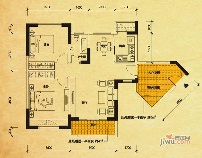 利海托斯卡纳2室2厅1卫91㎡户型图