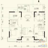 裕丰英伦2室2厅2卫129.8㎡户型图