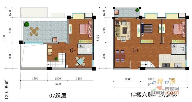 香堤雅院3室3厅2卫131㎡户型图