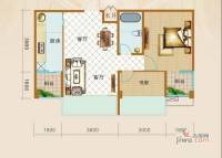 明都锦绣花园2室2厅1卫64.9㎡户型图