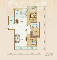 明都锦绣花园3室2厅2卫129.5㎡户型图