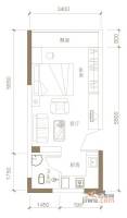 天成一品1室0厅1卫30.6㎡户型图