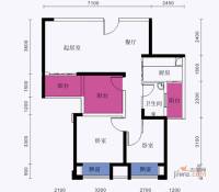 天筑食尚广场3室2厅1卫户型图