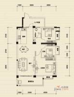 振宁现代鲁班3室2厅1卫90.2㎡户型图