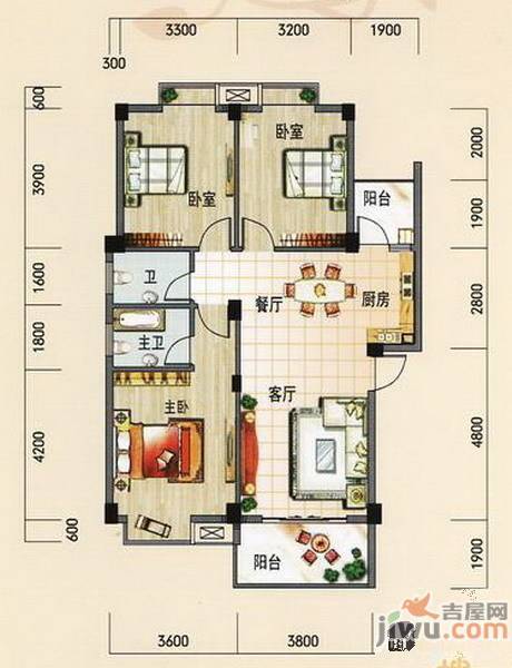 碧园南城故事2室2厅0卫户型图